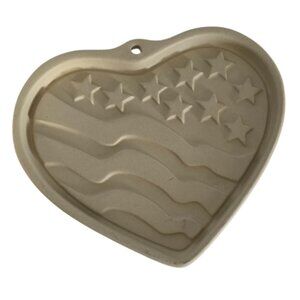 Vintage Pampered Chef Patriotic Heart Stoneware Mold #2